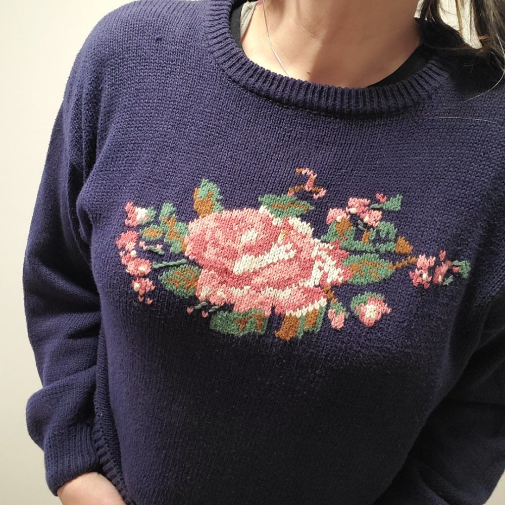 Vtg Deans of Scotland Intarsia Cottagecore Sweater - Picture 8 of 9